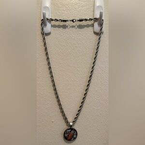 Twister Men’s Feather Pendant Necklace